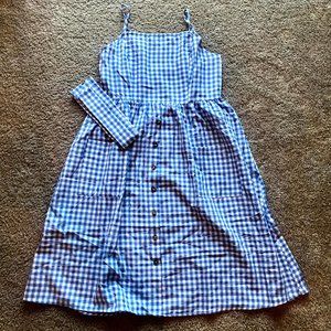 NWT Shein Blue and White Plaid Dress